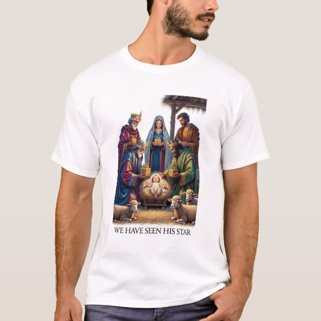 T-shirt Three Wise Men T-Shirt, Adoration Epiphany Art (Devant)