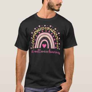 T-shirt Throat Cancer Awareness Pink Heart Leopard Rainbow