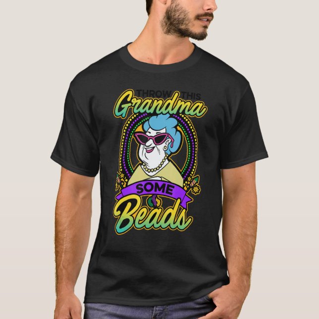 T-shirt Throw This Grandma Some Beads Beadwork Hand Stitch (Devant)