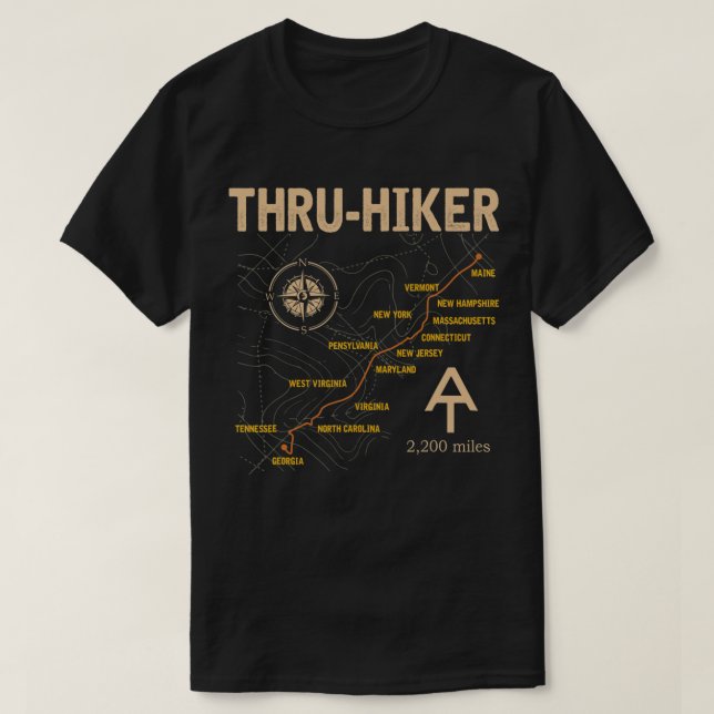 T-shirt Thruh Hiker Appalachian Trail Randonnée (Design devant)