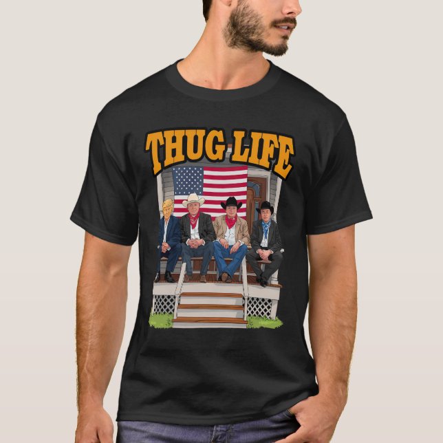 T-shirt Thug Life Trump Vance Kennedy Elon Shirt (Devant)
