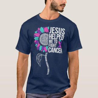 T-shirt Thyriod Cancer Sensibilisation Tournesol Jésus M'a