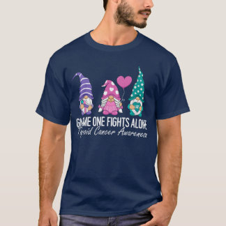 T-shirt Thyroid Cancer Awareness Ribbon Gnomes Support Squ