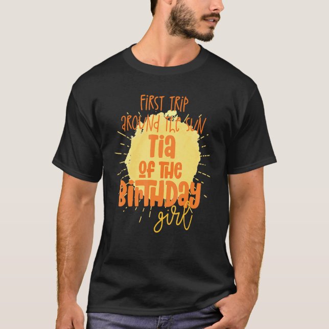 T-shirt Tia Fille Anniversaire Premier Voyage Autour Du So (Devant)