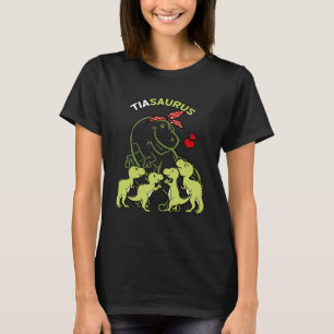 T-shirt Tiasaurus Tia 4 Enfants Dinosaur Fête des mères