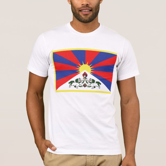 T-shirt tibétain de drapeau (Devant)