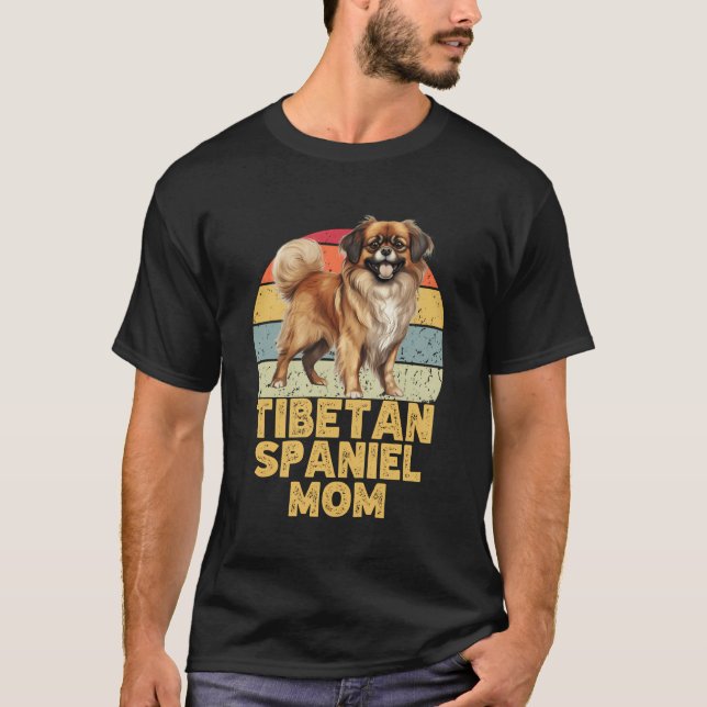 T-shirt Tibétain Espagnol Chien Maman Retro Drôle Mes Chie (Devant)