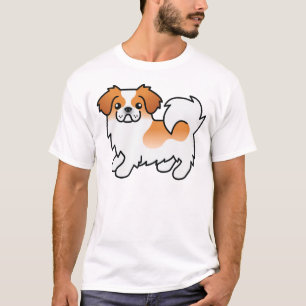 T-shirt Tibétain Spaniel Parti-Couleur Rouge Chien de Dess