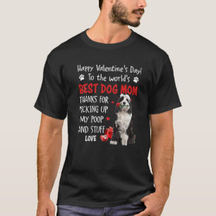 T-shirt Tibétain Terrier Meilleur Chien Maman Valentines J