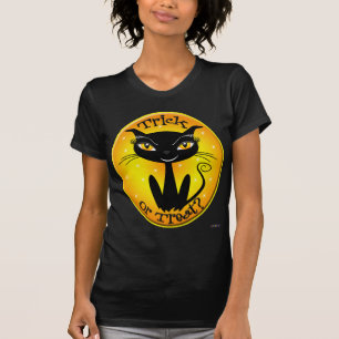 T-shirt Tic blanc ou traitement? Chat avec étoiles