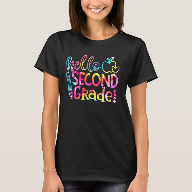 T-shirt Tie Dye 2e année Bonjour 2e année Squad Retour à (Devant)