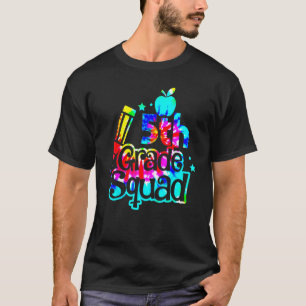 T-shirt Tie Dye 5e Classe Squad Retour À L'École Enseignan
