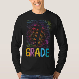 T-shirt Tie Dye 7e année Typographie Enseignant Premier jo