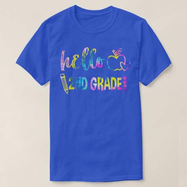 T-shirt Tie Dye Bonjour 2e année Équipe 2e année Retour à  (Design devant)