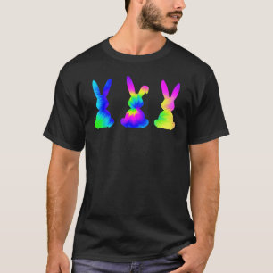 T-shirt Tie Dye Bunny de Pâques Trio Bunnies Chasse aux oe