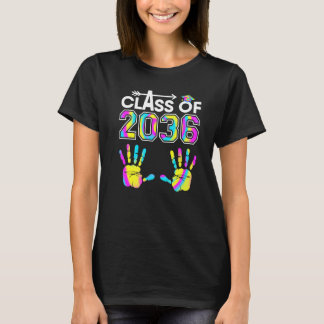 T-shirt Tie Dye Class Of 2036 Kindergarten Handprint Grow 
