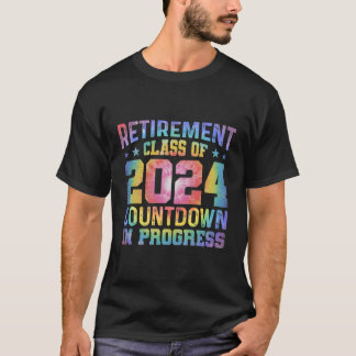 T-shirt Tie Dye Classe De Retraite De 2024 Compter En Bas 