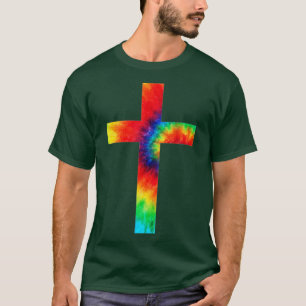 T-shirt Tie Dye Cross Cravate Dyed Religion