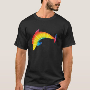T-shirt Tie Dye Dolphin arc-en-ciel Imprimer Beluga Hippie