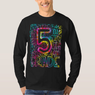 T-shirt Tie Dye Enseignants de 5e année Étudiants Retour à
