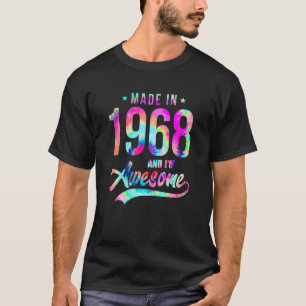 T-shirt Tie Dye Fabriqué En 1968 Je suis génial 54 Ans 54è