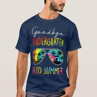 T-shirt Tie Dye Goodbye Kindergarten Hello Summer Dernier 