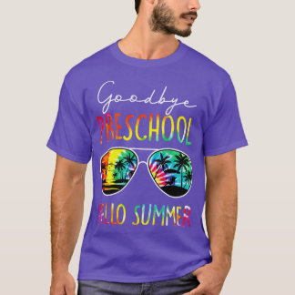 T-shirt Tie Dye Goodbye Préscolaire Bonjour Été Dernier Jo
