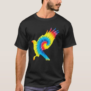 T-shirt Tie Dye Hawk arc-en-ciel Imprimer Falcon Oiseau Hi