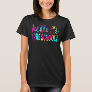 T-shirt Tie Dye Hello Preschool Retour À L'École Enseignan