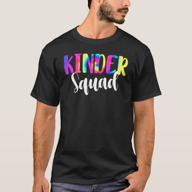 T-shirt Tie Dye Kinder Squad Kindergarten Retourner À L'Éc (Devant)