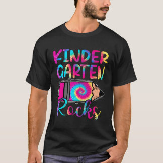 T-shirt Tie Dye Kindergarten Rocks Premier Jour De L'École