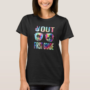 T-shirt Tie Dye Last Day Of School Peace Out First Grade T