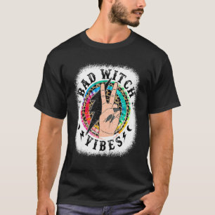 T-shirt Tie Dye Leopard Bad Witch Vibes Halloween Girls W