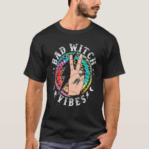T-shirt Tie Dye Leopard Bad Witch Vibes Halloween Girls W