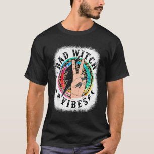 T-shirt Tie Dye Leopard Bad Witch Vibes Halloween Girls W
