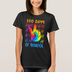 T-shirt Tie Dye Main Paix Signe 100 Jours De L'École 100èm