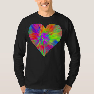 T-shirt Tie Dye Paix Entendre Sympa Coloré Arc-En-Ciel