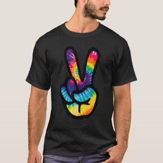 T-shirt Tie Dye Peace Sign Hand  Hippies V s  4