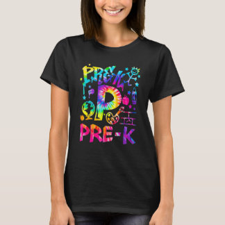 T-shirt Tie Dye Pré K Retour À L'École Premier Jour Profes