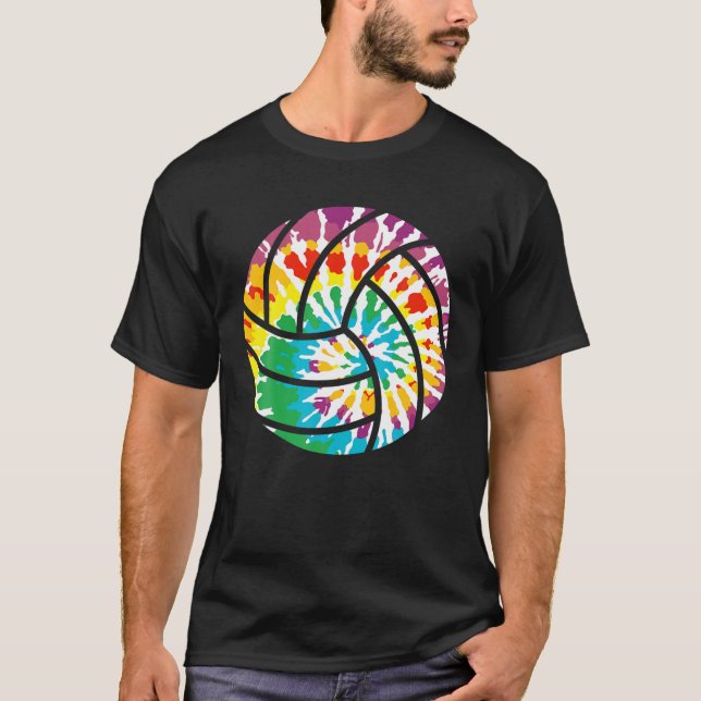 T-shirt Tie Dye Volley Funny Sport Lovers Mens Womens (Devant)