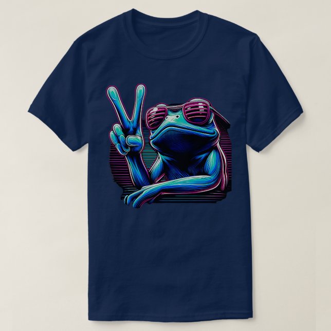 T-shirt TieDye Cool grenouille Hippie 4 (Design devant)