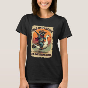 T-shirt Tiens bon partenaire je suis un Raton laveur Cowbo