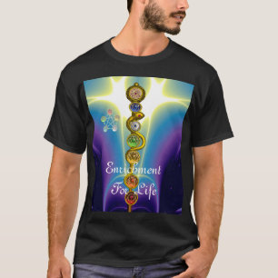 T-SHIRT TIGE D'ASCLEPIUS AVEC 7 CHAKRAS, ÉNERGIE