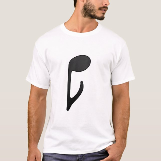 T-shirt Tige de huitième note faisant face en bas de l'art (Devant)