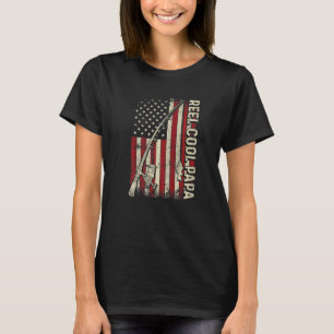 T-shirt Tige de pêche Papa super cool homme Drapeau améric