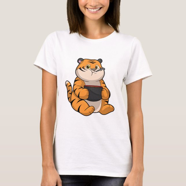 T-shirt Tiger à manger avec Bowl (Devant)
