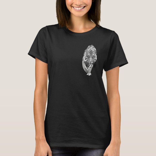 T-shirt Tiger cat predator motif print graphic (Devant)