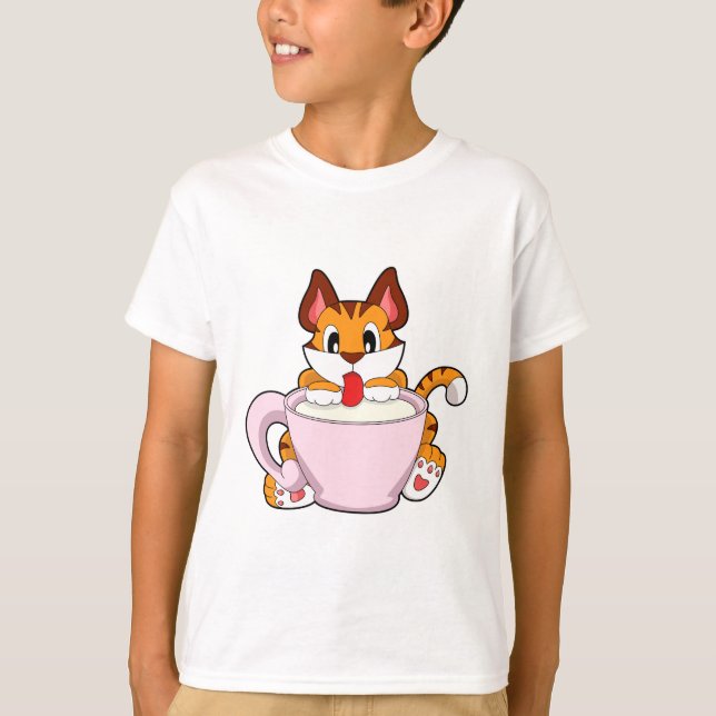 T-shirt Tiger chat avec la coupe de lait.PNG (Devant)