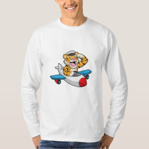 T-shirt Tiger comme pilote dans l'avion