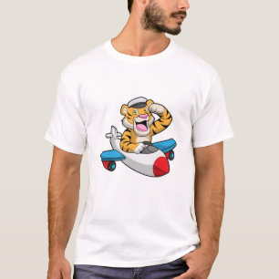 T-shirt Tiger comme pilote dans l'avion